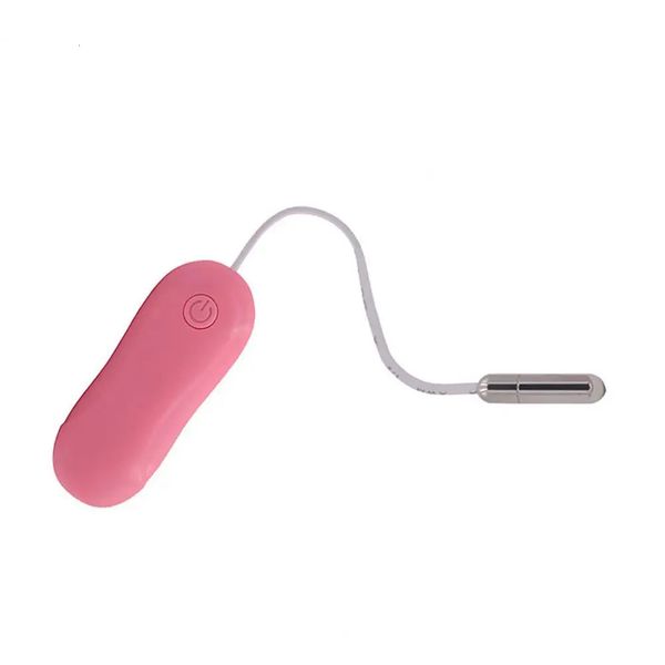 Mini vibratore uretrale vibratore rosa dilatatore impermeabile in acciaio inossidabile sonda uretrale uovo vibrante 10 frequenze masturbazione giocattolo del sesso 231213