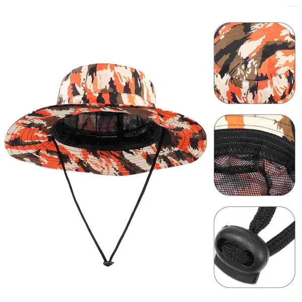 Berretti Cappello da pesca Protezione solare Cappelli da uomo Ombreggiatura solare UV Bordata Secchio per adulti Donna Teli in poliestere Arrampicata Viaggi