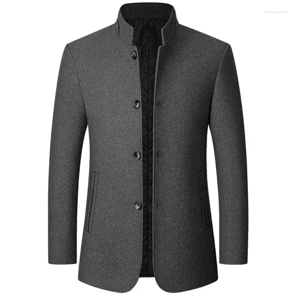 Abiti da uomo 2023 Uomo Blazer in cashmere Giacche Colletto alla coreana Cappotti casual da lavoro Uomo Slim Fit