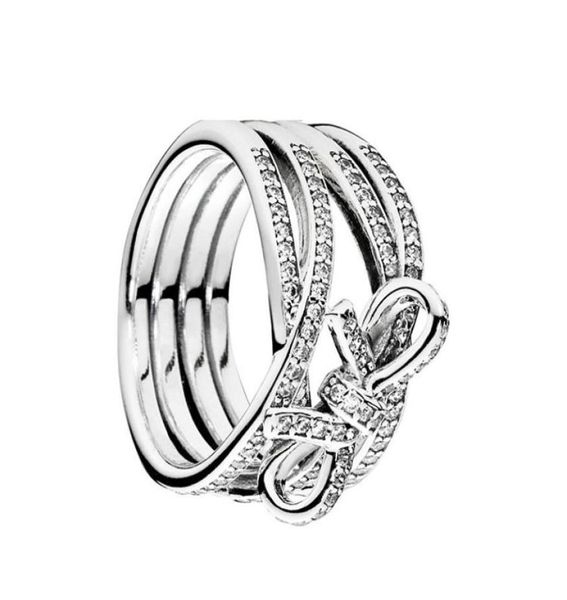 A autêntico conjunto de anel de anel de diamante CZ 925 Sterling Silver CZ