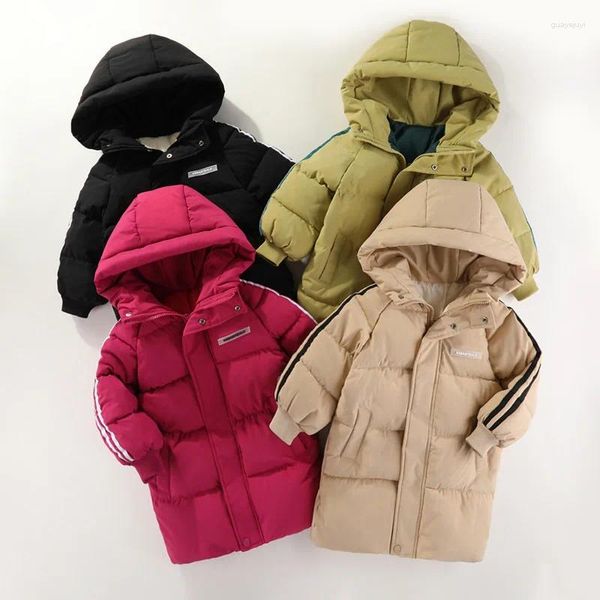Piumino Giacca da bambino Abbigliamento per ragazze in stile coreano adatto per l'inverno all'aperto Abiti da neve Bambini Ragazzi Gilet con cappuccio nero