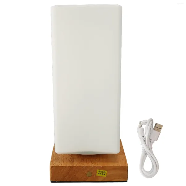 Lampes de table LED de chevet lumière ambiante chaude USB charge large utilisation lampe de vase de fleur en verre dépoli 1600mAh décorative pour chambre à coucher