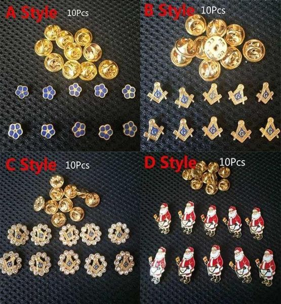 10pc Fashion MA Brosche Pin Masons Party Schmuckzubehör Metall Pin Lampel Abzeichen Brosche Weihnachtsgeschenke H1018197M8765016