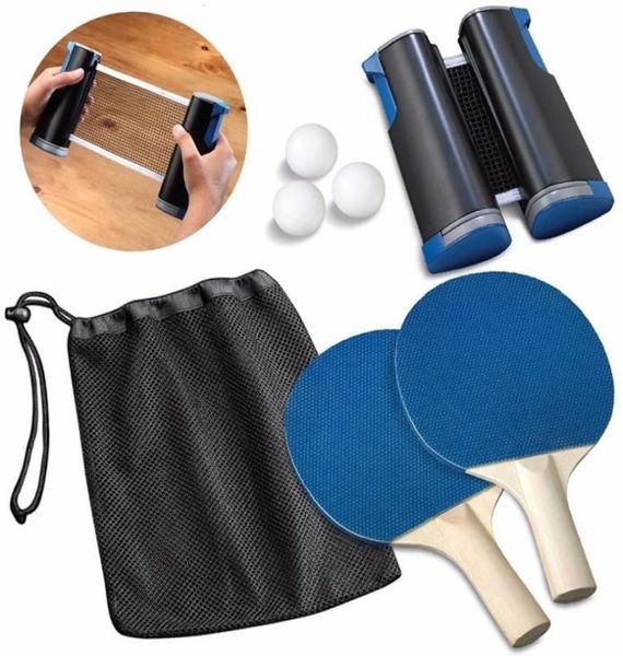 Set da ping pong portatile retrattile 190 cm Tavolo in plastica resistente Kit rete a rete Rete rack Sostituisci kit Racchette da ping pong Giocando 4 T194782691