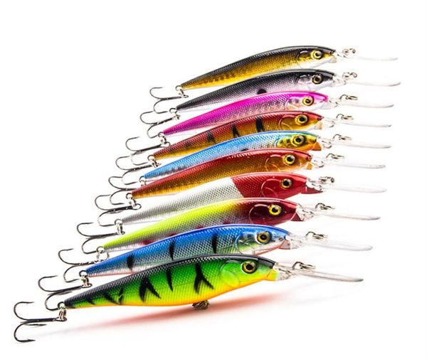 10 Pçs / lote Isca De Pesca Natação Profunda Isca Dura Peixe Enfrentar 11 CM 10 5G Flutuador Minnow Pesca Wobbler Japão Pesca Crankbait C18110601227Q6029469