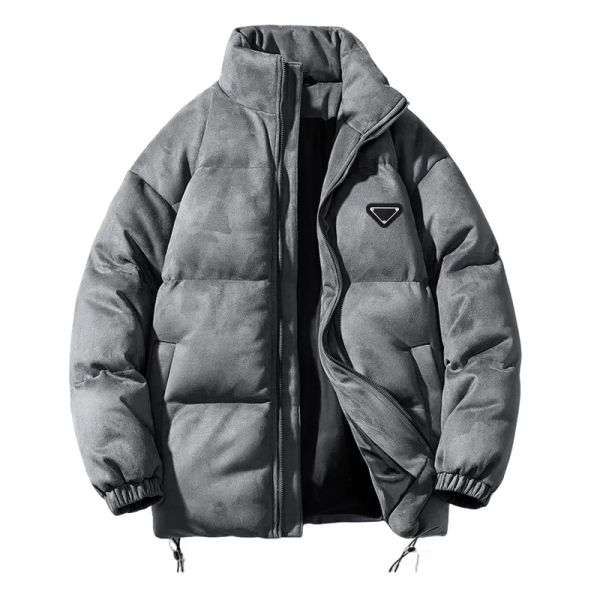 Jaquetas de camurça masculinas de designer de moda inverno novo estilo camurça algodão acolchoado jaqueta high-end gola solta ajuste pão casaco oversized roupas de algodão na moda