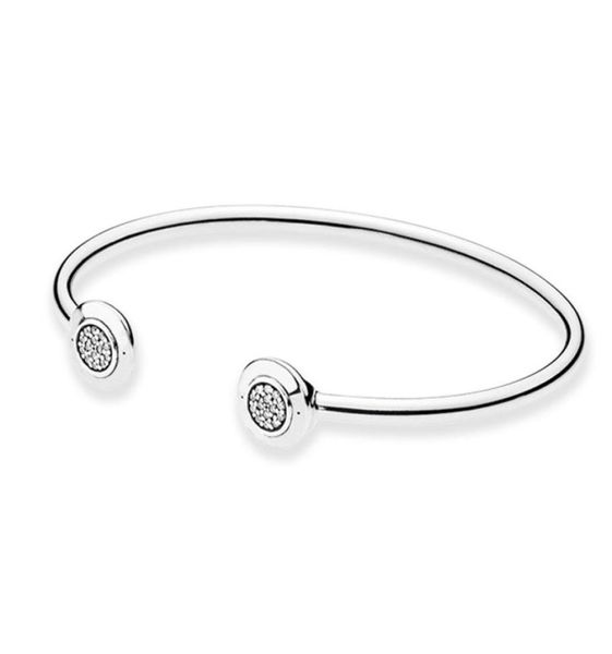 Authentisches Sterling-Silber-Logo, offene Armreifen, Armbänder für Damen, Hochzeitsgeschenk, Schmuck mit Original-Einzelhandelsbox, für Verlobungsarmband-Set 7111394