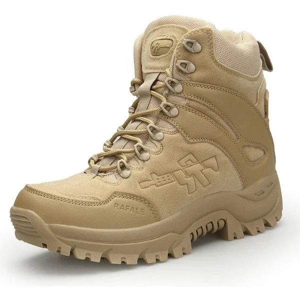 Botas de inverno botas militares para homens Exército botas táticas impermeabilizadas de camurça de vaca trabalha com botas de tornozelo masculino sapatos atléticos 231213