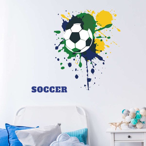 Adesivo de parede para jogo de futebol mundial, adesivo decorativo para sala de estar, quarto, decalques de parede para quarto infantil, decoração de papel de parede em pvc