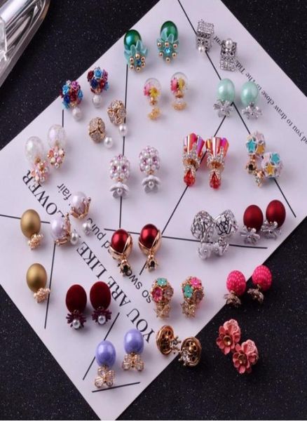 Orecchini a bottone moda coreana per donne ragazze 2018 Orecchini eleganti Gioiellerie Anelli per orecchie Idee regalo intere 20 paia Ornamenti4217251