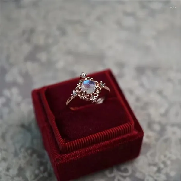 Anéis de cluster 925 prata esterlina 14k banhado a ouro anel feminino zircão francês de alta qualidade adequado para festa de casamento jóias