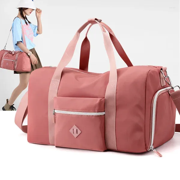 Abendtaschen Handgepäck Reise Duffle Umhängetasche Nylon Sport Gym Tote für Frauen Große Kapazität Lagerung Gepäck Handtasche mit Schuhtasche