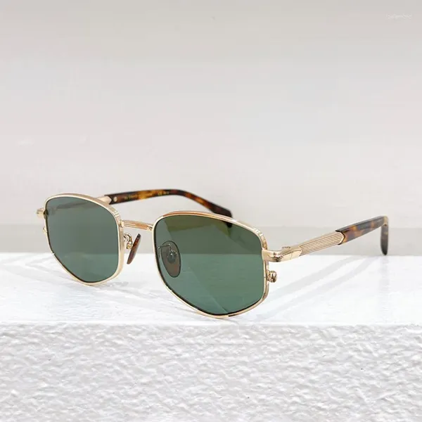 Óculos de sol rua moda oval para masculino clássico ouro óculos de sol inverno 2023 qualidade superior liga de luxo solar feminino