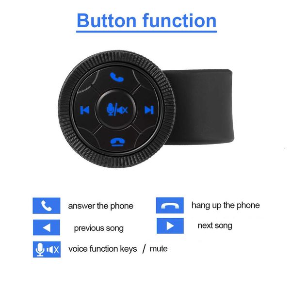 Новые другие автозапчасти Bluetooth Media Button Пульт дистанционного управления для автомобиля Мотоцикл Руль Музыка Аудио Радио Кнопки MP3-плеера Unive