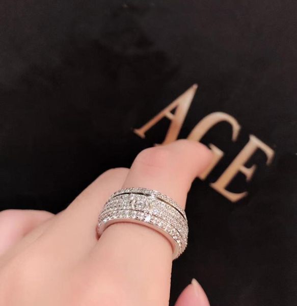Кольцо из серии PIAGE ROSE, позолоченное серебро 18 карат, роскошные ювелирные изделия, вращающийся, изысканный подарок, дизайнер бренда5968662