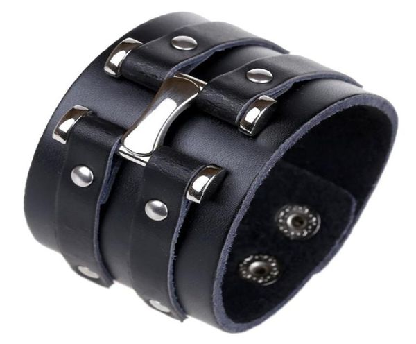 Moda punk rock pulseiras masculino feminino personalidade estilo hip hop acessórios plb011 couro preto tecido pulseira jóias8495905