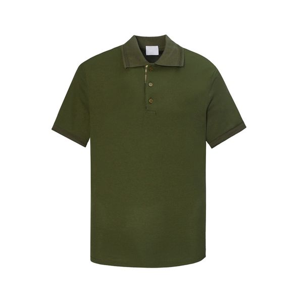 Herren-Poloshirt, locker, lässig, Business, klassisch, Stickerei, kurzärmelig, Baumwolle, Revers, einfarbig, T-Shirt, Büroangestellter-Serie, Designer-Kleidung