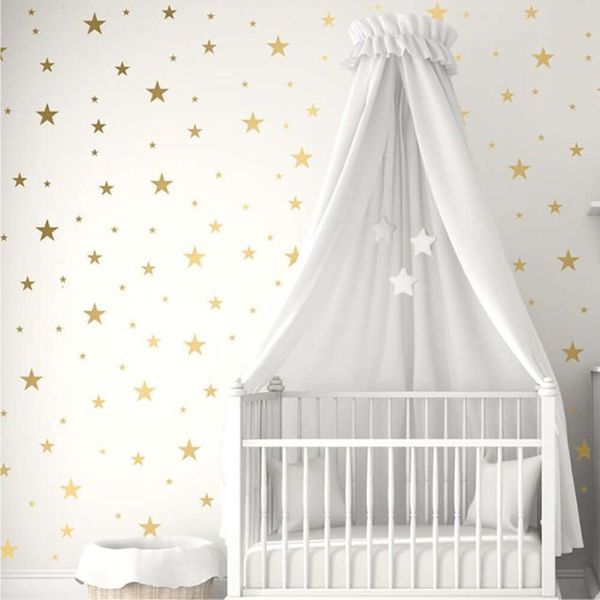 Золотые, серебряные звезды, наклейки на стену для детской комнаты, украшение детской комнаты, художественные наклейки «сделай сам», наклейки на стены, украшение дома, спальни