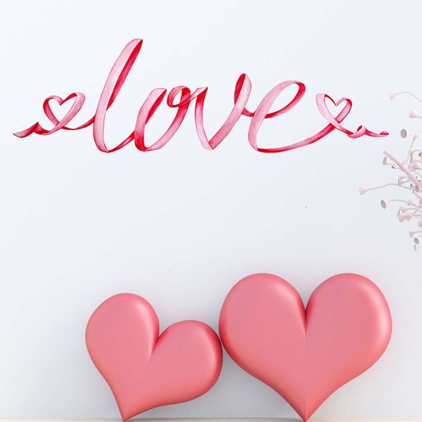 Adesivos de parede em formato de coração, amor, dia dos namorados, para quarto infantil, menina, decalques de parede, decoração de casa, adesivos decorativos