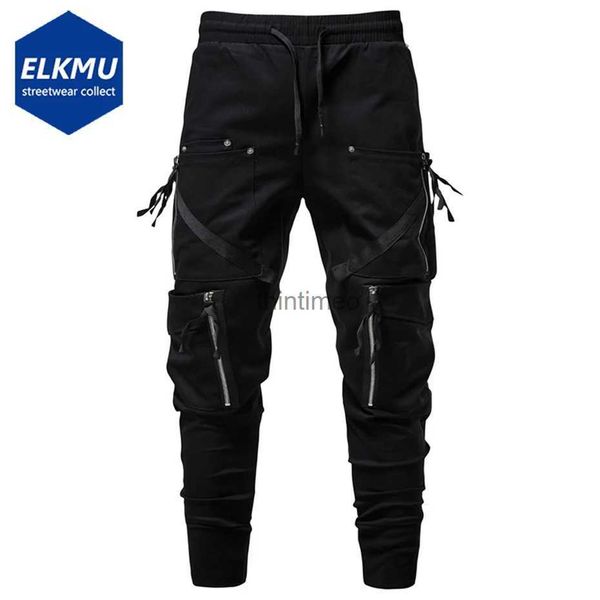 Calças masculinas Y2K Cargo Pants Zipper Pocket Tactical Techwear Ninja Jogger Calças Pretas Moda Streetwear Calças Punk Sweatpants Calças YQ231214