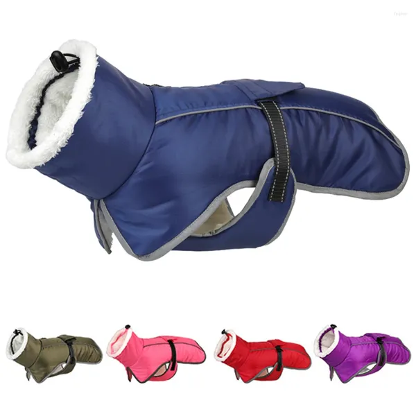 Vestuário para cães Sherpa Fleece Casaco de Inverno Reflexivo À Prova D 'Água Turtleneck Pet Jaqueta para Cães Extra Grandes a Médios Roupas de Clima Frio