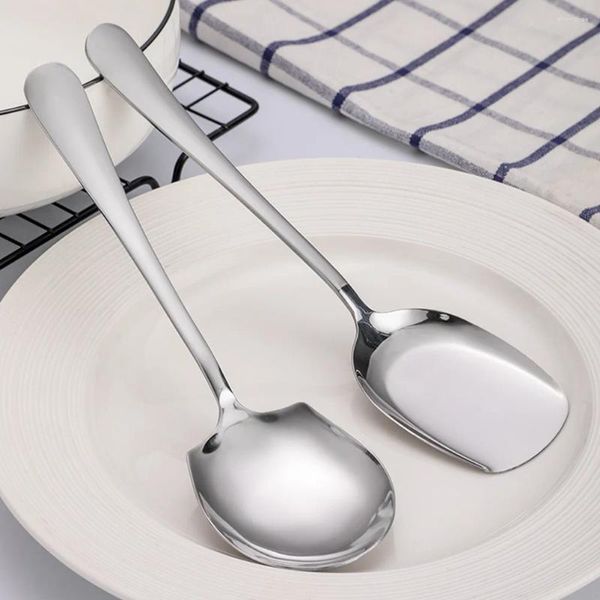 Conjuntos de louça 1 conjunto servindo colher de aço inoxidável utensílio buffet alimentos sopa