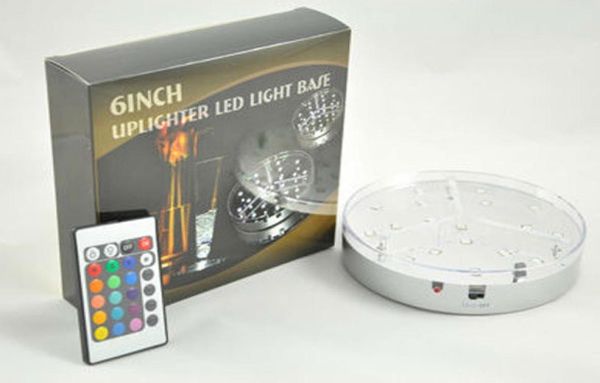 10 Unitslot 6-Zoll-LED-Hochzeits-Mittelstücke Batteriebetriebene ferngesteuerte LED-Vasen-Lichtbasis für Partydekoration6618659