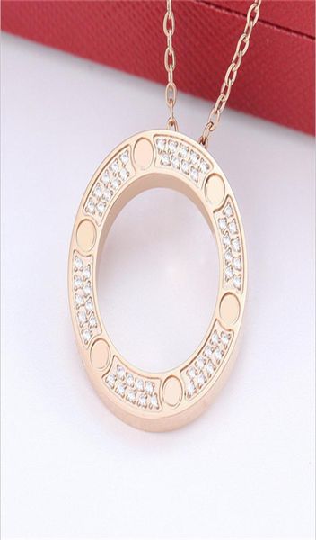Mulheres de luxo designer colar homme rosa corrente de ouro jóias de aço inoxidável Não alérgica moda mulher modelo de rua querida9160109