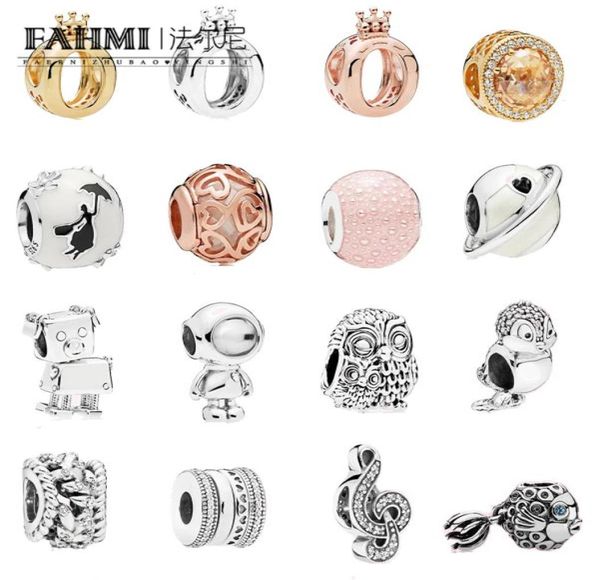 Fahmi Popüler 925 Gümüş Kolye Gezegen Of Love Peri Silhouette Angel Fish Charm Fit DIY Bilezik Kadınlar İçin Orijinal Takı3664978