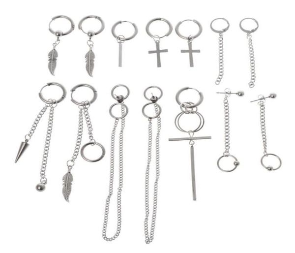 14 pezzi set arrivo gioielli alla moda orecchini in acciaio inossidabile personalità della moda coreana per uomini donne ragazzi decorazione del partito 2106247119854