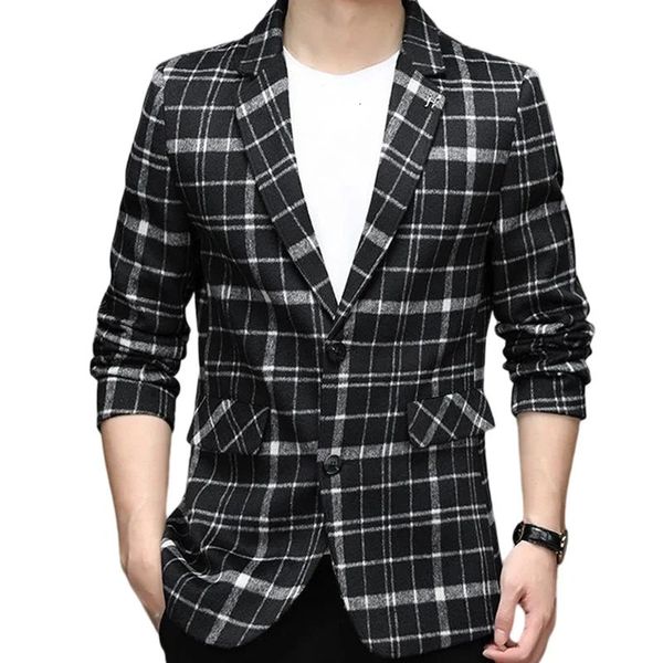 Ternos masculinos blazers de alta qualidade blazer moda britânica elegante classe simples negócio casual cavalheiro lã terno jaqueta casaco de lã 231212