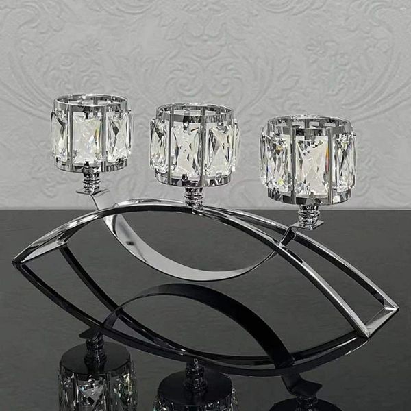 Titulares de vela 3 braços de vidro Tealight Candelabros Tea Light Holder Candlelight Nordic