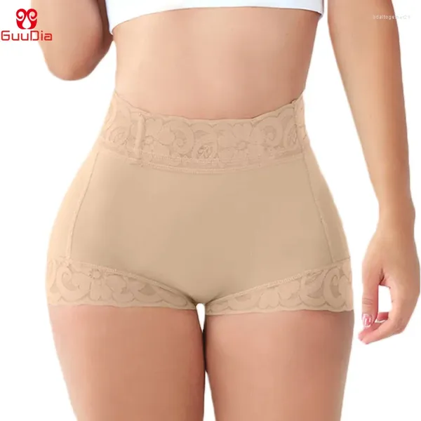 Kadın şekillendiricileri guudia karın kontrolü Bultufting Panties 3D Şeftali Bubody Shaper Kemeri Kemeri Kalçası Kaldırıcı Dantel Breifs Asansör ganimet Orta