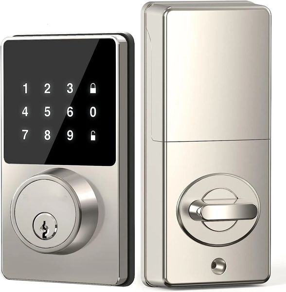 Fechaduras de porta Smart Lock com senha Keyless Entry Touchscreen Teclados Fácil de instalar App Desbloqueio 50 códigos de usuário 231212