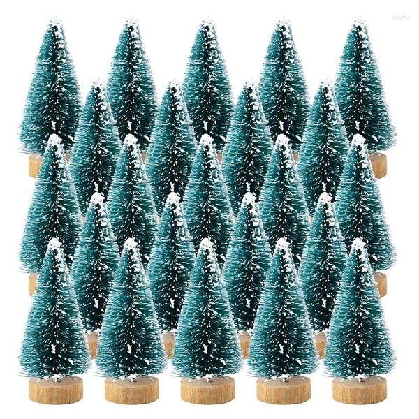 Décorations de Noël 1000X Mini Arbre Bleu Vert Petits pins Sisal placé dans l'année de bureau Ornements de fête de Noël Navidad Cadeau