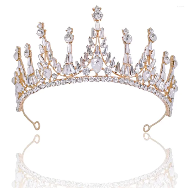 Fermagli per capelli Corona da sposa Gioielli Copricapo da sposa Donna Strass barocchi Diademi di cristallo Accessori per la testa del partito