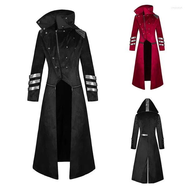 Herren Trenchcoats 2023 Halloween Mantel Bühne Gericht Gentleman Gothic Retro Bankett Herbst/Winter Windjacke