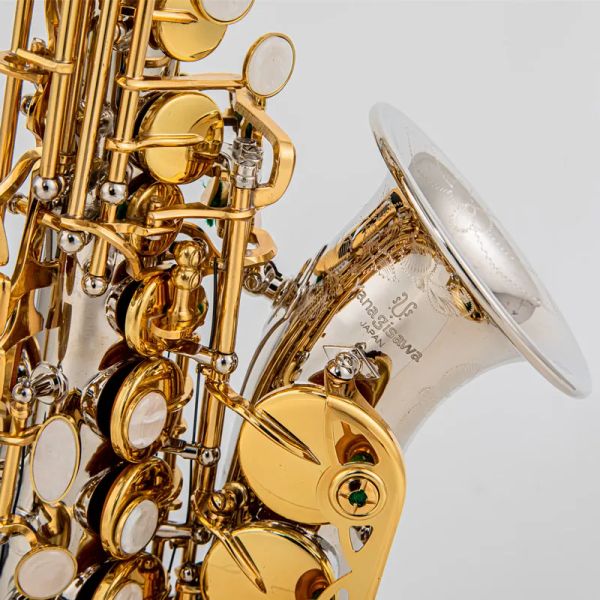 SC-9937 Sassofono soprano in Sib Placcato in argento Una chiave dorata Ottone Strumento a fiato professionale B Sax bemolle