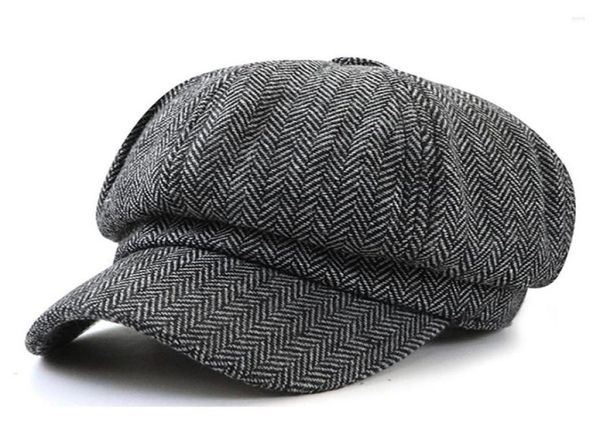 Berets Wuaumx 2022 Twill Sboy Cap Für Männer Frauen Herbst Tweed Achteckige Hut Vintage Künstler Detektiv Hüte Retro Baseball Caps chape1295578