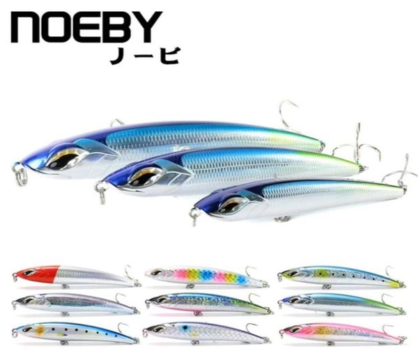 NOEBY LaserSurface Affondamento Big Pencil Ocean Boat Fishing Lure ThruWireCostruzione 3x Gancio di resistenza per tonno GT Pesce di mare 2201212956992