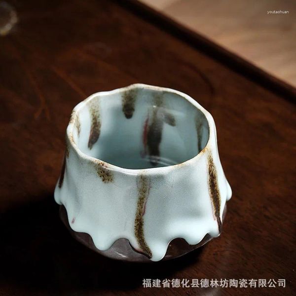 Bicchieri da vino in stile giapponese Jianzhan Shino-yaki Tenme Smalto di agata Kungfu Tazza da tè Ciotola da tè Grande tazza da tè in ceramica