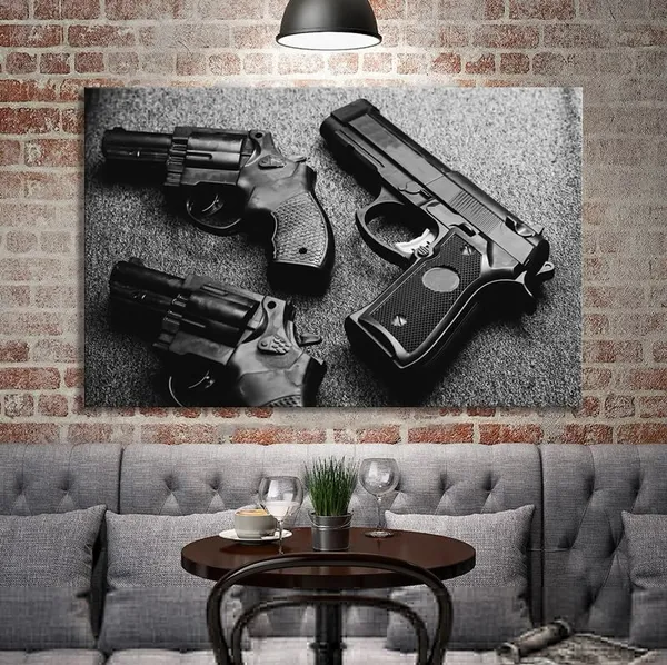 1 peça de armas militares pôster HD imagem de parede pintura em tela para decoração de sala de estar sem moldura