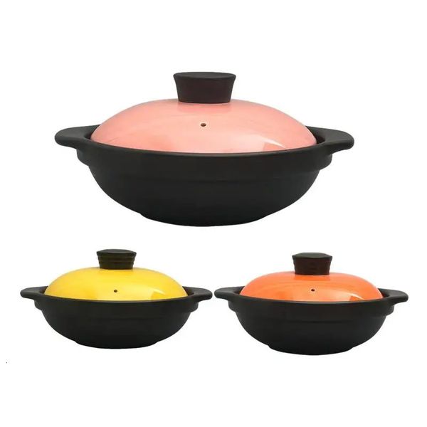 Pentole per zuppe Pentole in ceramica Pentole per cucinare in argilla cinese Piano cottura con coperchio Casseruola antiaderente piccola per bruciare a secco senza crepe 231213