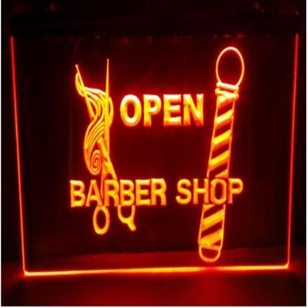 Aberto barbeiro carro cerveja bar pub clube 3d sinais led sinal de luz néon decoração para casa loja crafts201r