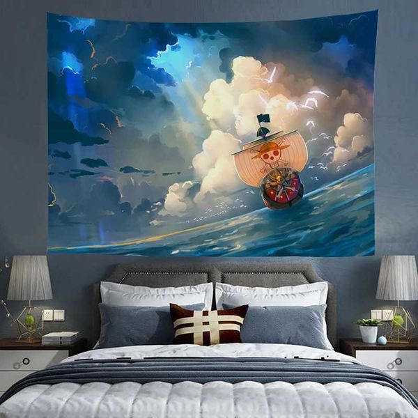 Wandteppiche Wandbehang Kunst Wandteppich Tapete Anime Kopfteile Wandteppiche Ästhetische Raumdekoration O-One Piece Dekoration Dekoratives Schlafzimmer