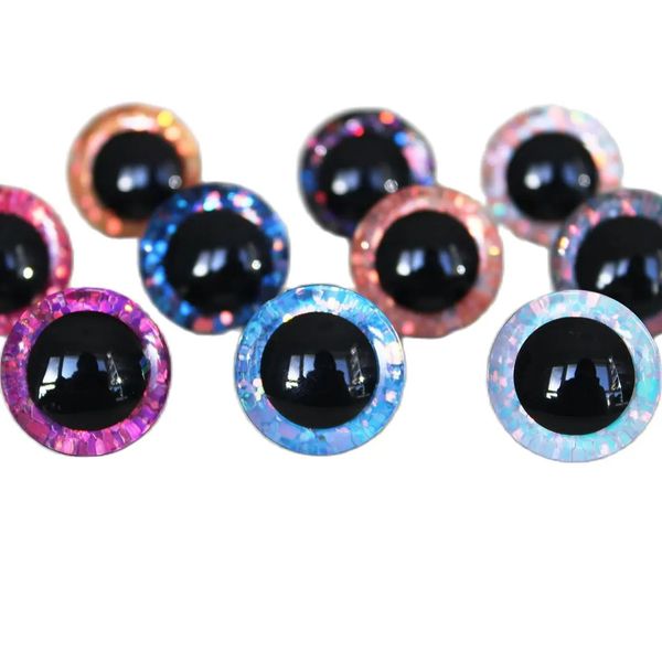 Puppenzubehör 20 Stück 9 mm bis 35 mm Bastelaugen, modische, super 3D-Glitzerspielzeug-Sicherheitsaugen, Puppenpupillenaugen mit Unterlegscheibe – Farboption – T10 231213