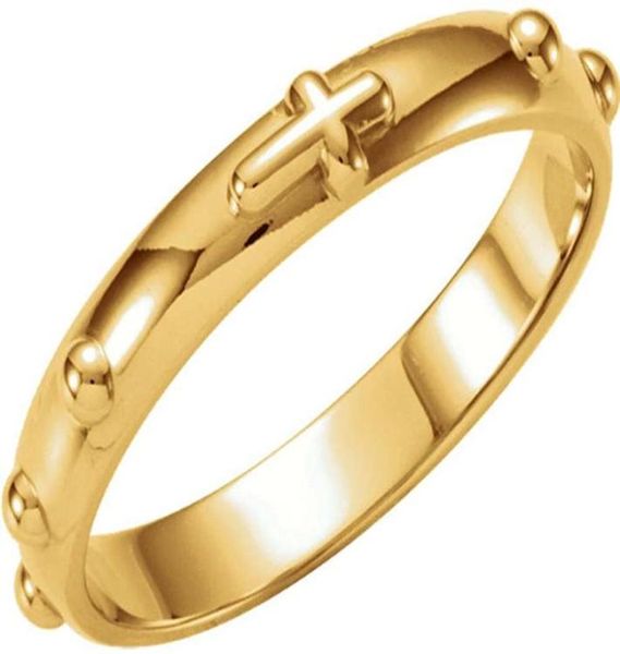 Religiöser Anillo-Rosenkranzring aus Edelstahl 316, Gold, Silber, elegant, stilvoll, katholisches Kruzifix, betender Spinner, Rosenkränze, Schmuck Wi2093494