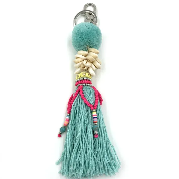 Chaveiros 2023 Shine Pompons Tassel Pingente Chaveiro Boho Chaveiros Boêmio Grandes Correntes Bonito Vintage Jóias Descobertas Saco Pingentes 861