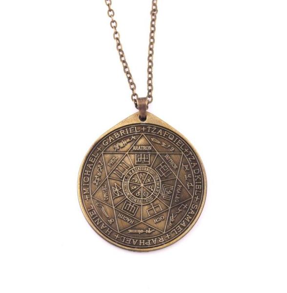 Selos vintage dos sete arcanjos pingente religioso runa amuleto masculino e feminino colar1940809