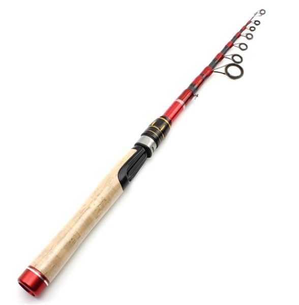 16m 18m 21m 24m 27m Asta di pesca in carbonio a canna telescopica maniglia di legno di legno Tackle di viaggio rotante 2111232115347